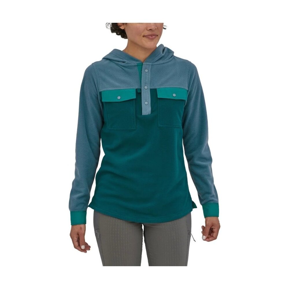 PATAGONIA Early Rise Fleece Shirt Hooded Lightweight Women's Sedge Green Sz L